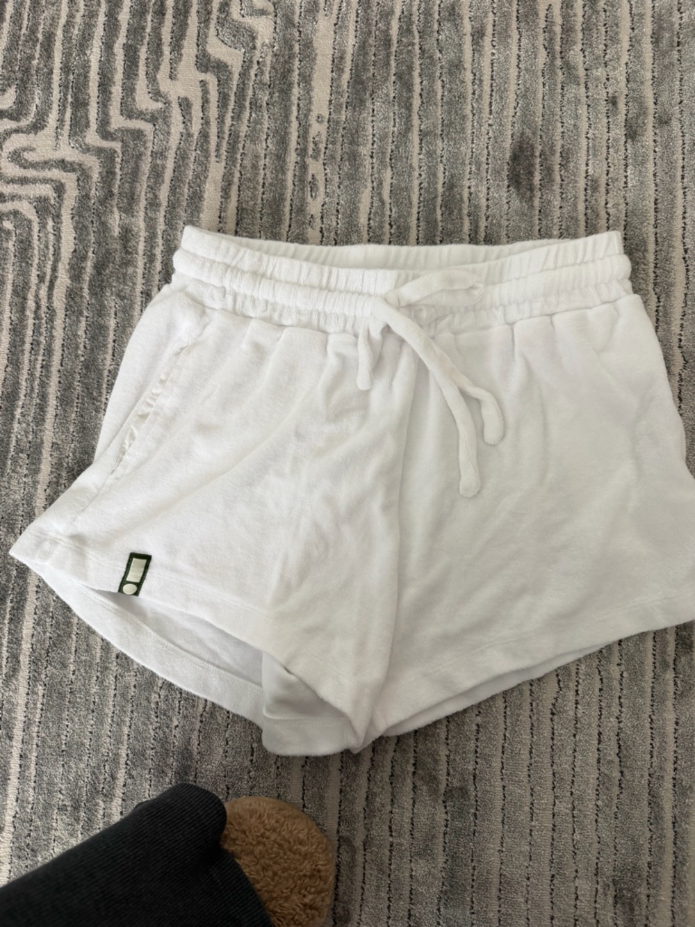 White towel terry daily drills shorts